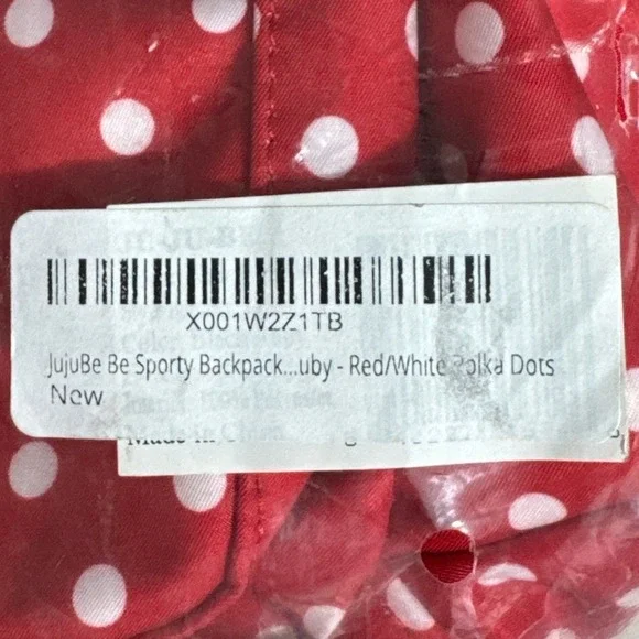 JuJuBe Be Sporty Disney Backpack‎ Diaper Bag Minnie Mouse Red Polka Dot NWT - Picture 7 of 9